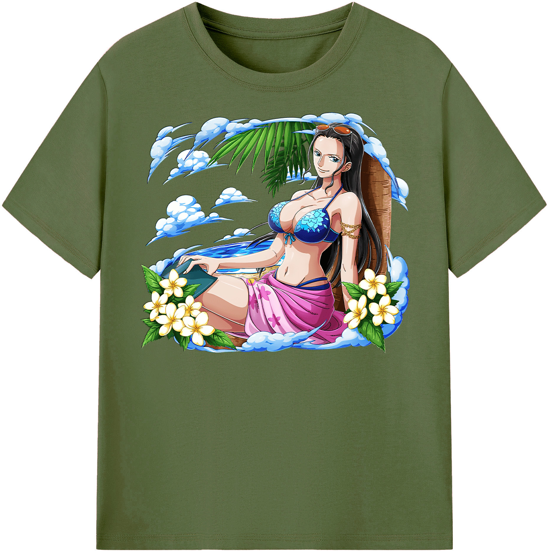 ワンピース ニコ・ロビン ONE PIECE Nico Robin 綿100％半袖Tシャツ（フロントプリント）